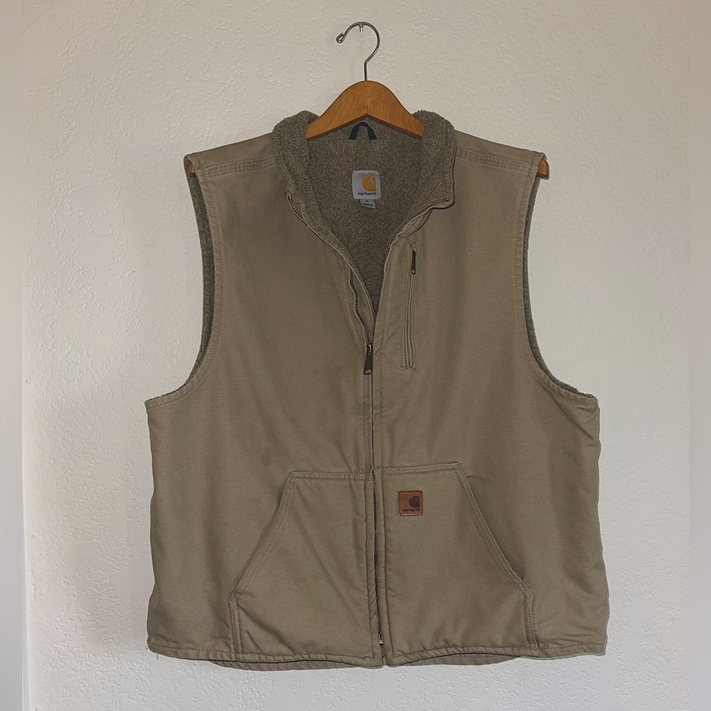 COPY - Sherpa Carhart Vest- Limited Beige color